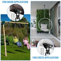 2 Pcs Swing Hanging Kit, Heavy Duty 2000 LB Capacity 360 Degree Rotating