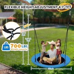 40 Inch Saucer Tree Swing for Kids & Adults – Large Round Disc Swing, 700 Blue