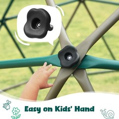 10ft Climbing Dome Swing Set Jungle Gym w/Saucer Swing 800lbs Backyard Lawn Play