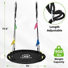 Tree Swing, Saucer Flying Swing 40 Inch for Kids, 900lbs Weight Capacity, wit…