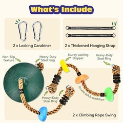 Connectable Tree Swing Combo for Kids Muticolor Connectable Swing (2 Pack)