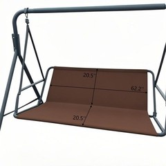 Porch Patio Swing Replacement Seat Cover, 2/3 Seat XL:62.2×20.5×20.5inch Coffee