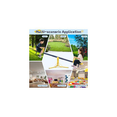 Blue Kids Outdoor Seesaw Teeter Totter with 360° Rotation, Freestanding Playgrou