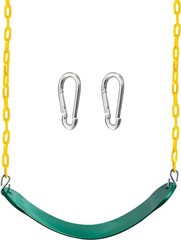 Heavy Duty Swing Seat Green Color with 66” Chain, Swing Set Accessories Repla…