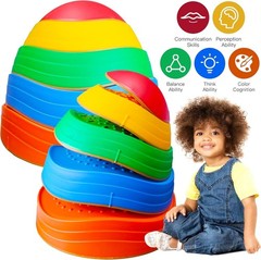 Lightweight and Stackable Kids’ Stepping Stones – 10 PCs for Play & Learning