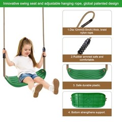 2 Packs 220LB Capacity Swing Seat Set with Adjustable 2 Pcs Green Swing Seat