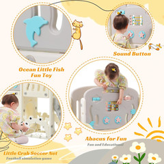 11In 1 Toddler Slide, Kid Slide for Toddlers Age 1-3 with Ring Toss, Basketball