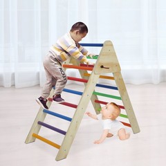 Wooden Foldable Climbing Triangle Ladder Montessori Gym for Kids 1-7
