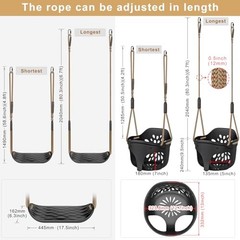 Heavy Duty High Back Full Bucket C:black Bucket Swing With Black Swing Seat