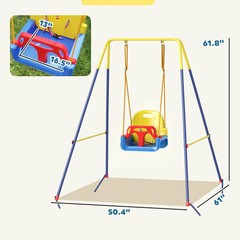 3 in 1 Toddler Swing Set, Folding Child Swing Set for Kids, Blue USA