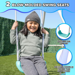 Super Saucer Metal Swing Set with Two Swings