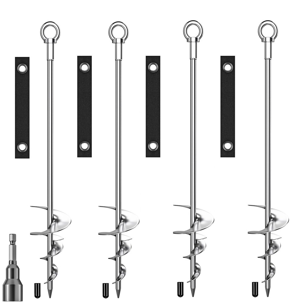 28” Ground Anchors, Fully Welded Heavy Duty Ground Anchor Screw in Swing Set…