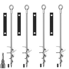 28” Ground Anchors, Fully Welded Heavy Duty Ground Anchor Screw in Swing Set…