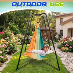 Sensory Swing Stand Frame with Pod Chair and Swing Set Kid Heavy Duty Metal S…