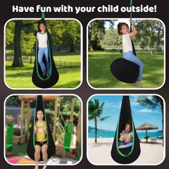 HiCamer Sensory Swing for Kids Indoor and Outdoor Pod Hammock Chair Seat Black