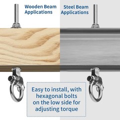 Stainless Steel 304 Swing Hangers with Bearings, Set of 2, Heavy Duty Screw B…