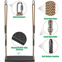 SELEWARE Heavy Duty Swing Seat for Kids & Adults, Non‑Slip Flat Plastic Tree …