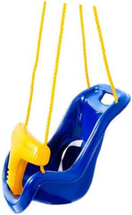 Gorilla Playsets 04-0032-B High Back Plastic Infant Swing with Yellow T Bar & Ro