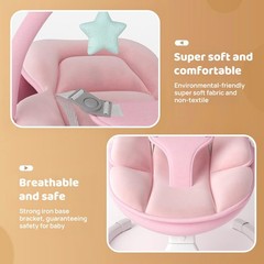 Electric Baby Swing Remote Control 5 Speeds Detachable Seat Pink 0-6M