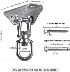 SELEWARE Stainless Steel Swing Silver2 – 360° Hanger ( 2 Pack )