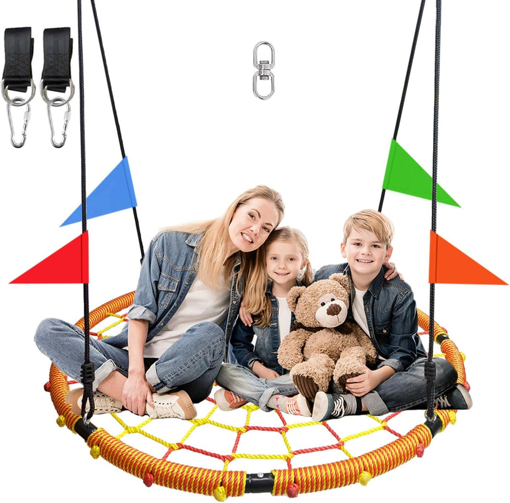 43″ Spider Web Swing,Tree Swing for Kids Outdoor,Outdoor Large Web Swings，900Lb