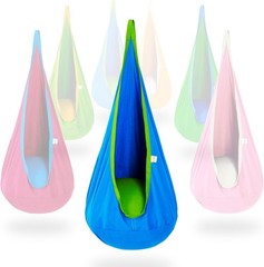Blue Kids Pod Swing Seat, Indoor & Outdoor Hammock Chair