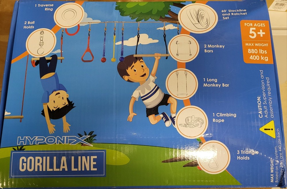 Gorilla Line Climbing Rope Swing Set Outdoor|Backyard Playground