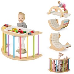 6 in 1 Climbing Arch for Toddlers with Collapsible Storage Bin Removable Cushion
