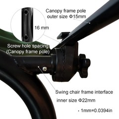 Adjustable Canopy Fitting for Garden Swings – Weather-Resistant Plastic