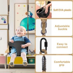 Dolibest High Back Full B:black Bucket Swing With Black Seat