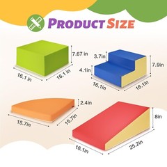 6-Piece Soft PU Leather Toddlers Climbing Toys, Baby Foam Climbing Blocks for…