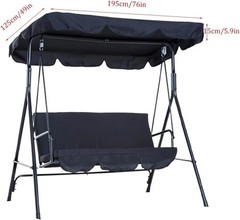 Swing Canopy Replacement Top, 3 Seat Outdoor Patio Swing Canopy Replacement C…