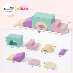 Soft Foam Climbing Blocks Set – Large 5-In-1 Soft Play Toys Crawling & Sliding C