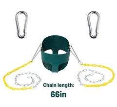 59 High Back Full Bucket Toddler Swing Seat with Heavy Duty Plastic Dark Green