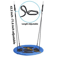 40 Inch Saucer Tree Swing Set for Kids and Adults Outdoor Playground Blue