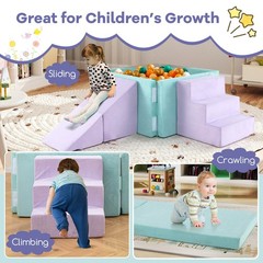 3-in-1 Foam Climbing Blocks for Toddlers with Ball Pit for Climbing Crawling