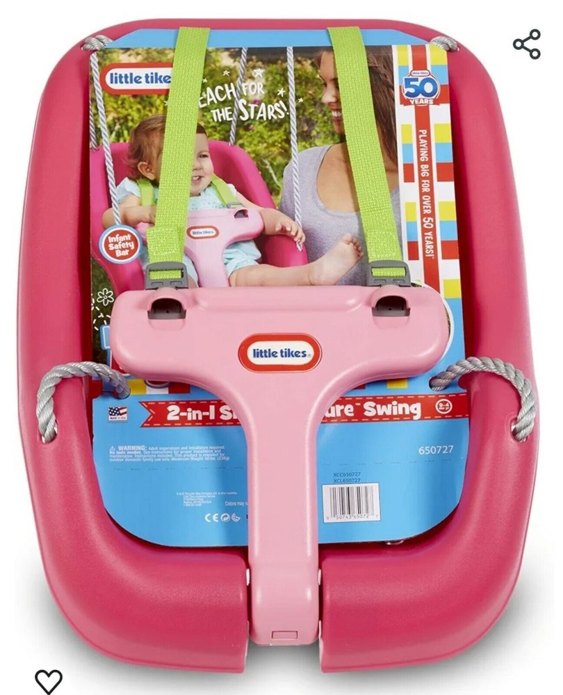 Little Tikes Swing 2-in-1 Snug and Secure Outdoor Baby Swing Magenta