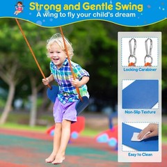 Swing Set with Stand 2 Swings for Kids Heavy Duty Metal A-Frame Outdoor Backyard