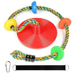 Rope Swing for Tree Disc Swings Tree Swing for Kids Single Disc Red Disc Swing