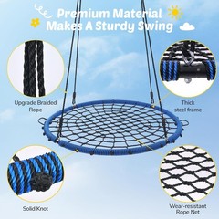 45″ 750lbs Spider Web Tree Swing for Kids & Adults Outdoor Steel Frame Sauce…
