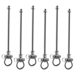 Uimoso 6 Pack Heavy Duty Swing Brackets for Hammocks and Playgrounds, Silver