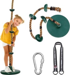 Tree Swing for Kids, Adjustable Rope Swing Disc Swing for Outside with Platfo…