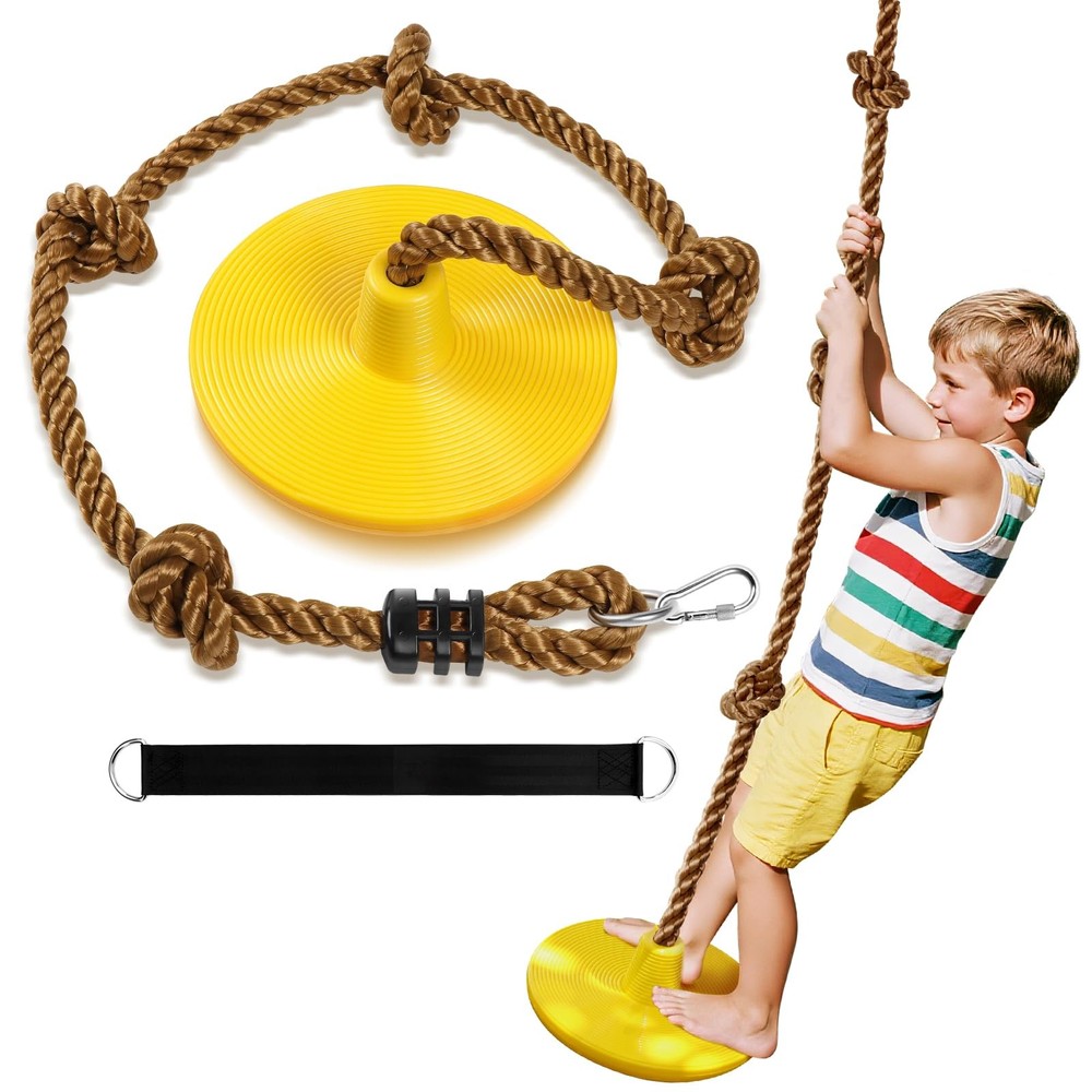 Tree Swing for Kids Swing Set Accessories Climbing Rope for Kids with Disc Se…