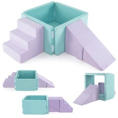 3-in-1 Foam Climbing Blocks for Toddlers w/ Ball Pit for Climbing Crawling