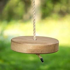 Lehman’s Old-Fashioned Hand Crafted Round Ash Wood Outdoor Play Tree Swing