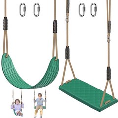 Heavy Duty Swing Seats for Kids & Adults, Non‑Slip Green Swing Seat, 2 Pack
