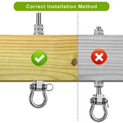 Heavy Duty Bearing Swing Hangers, 2 Pack Stainless Steel Swing Hooks for Wood…