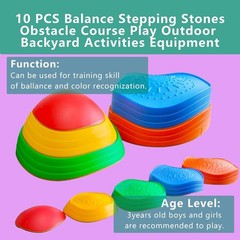 Lightweight and Stackable Kids’ Stepping Stones – 10 PCs for Play & Learning