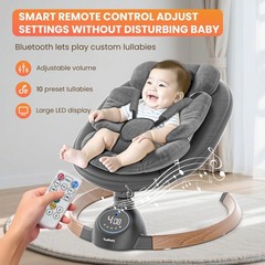 Columpio Electrico Con 5 Velocidades Vibracion Bluetooth Y Control Pro