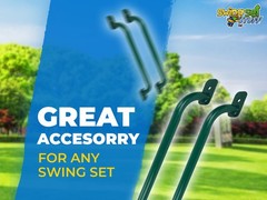 SWING SET STUFF INC SMALL STEEL HANDLES (PAIR) GREEN ONLY attachment slide 0307